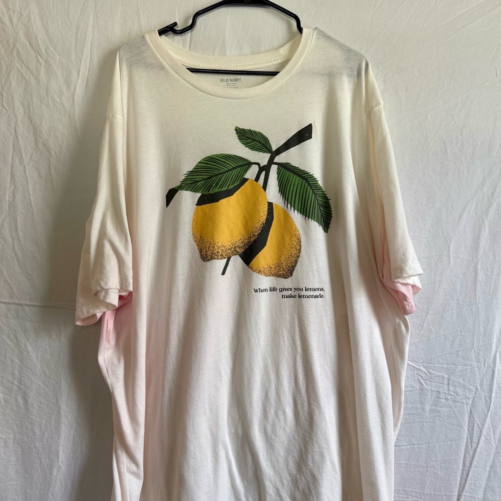 Old Navy Classic White Tee with Lemon Graphic